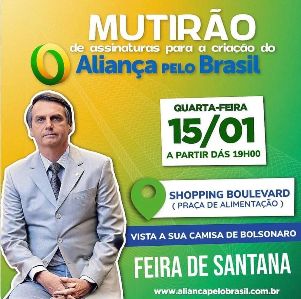 Feira terá evento de coleta de assinaturas para criação do partido de Bolsonaro