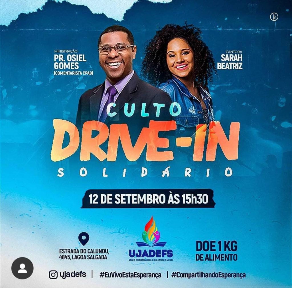 Igreja evangélica realiza culto em formato drive-in