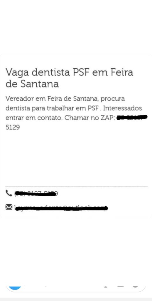 Exclusivo: Vereador de Feira oferece na internet vaga de emprego em Posto de Saúde