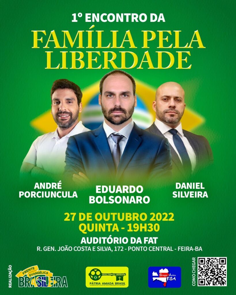 Deputados Eduardo Bolsonaro e Daniel Silveira participam de evento em Feira de Santana