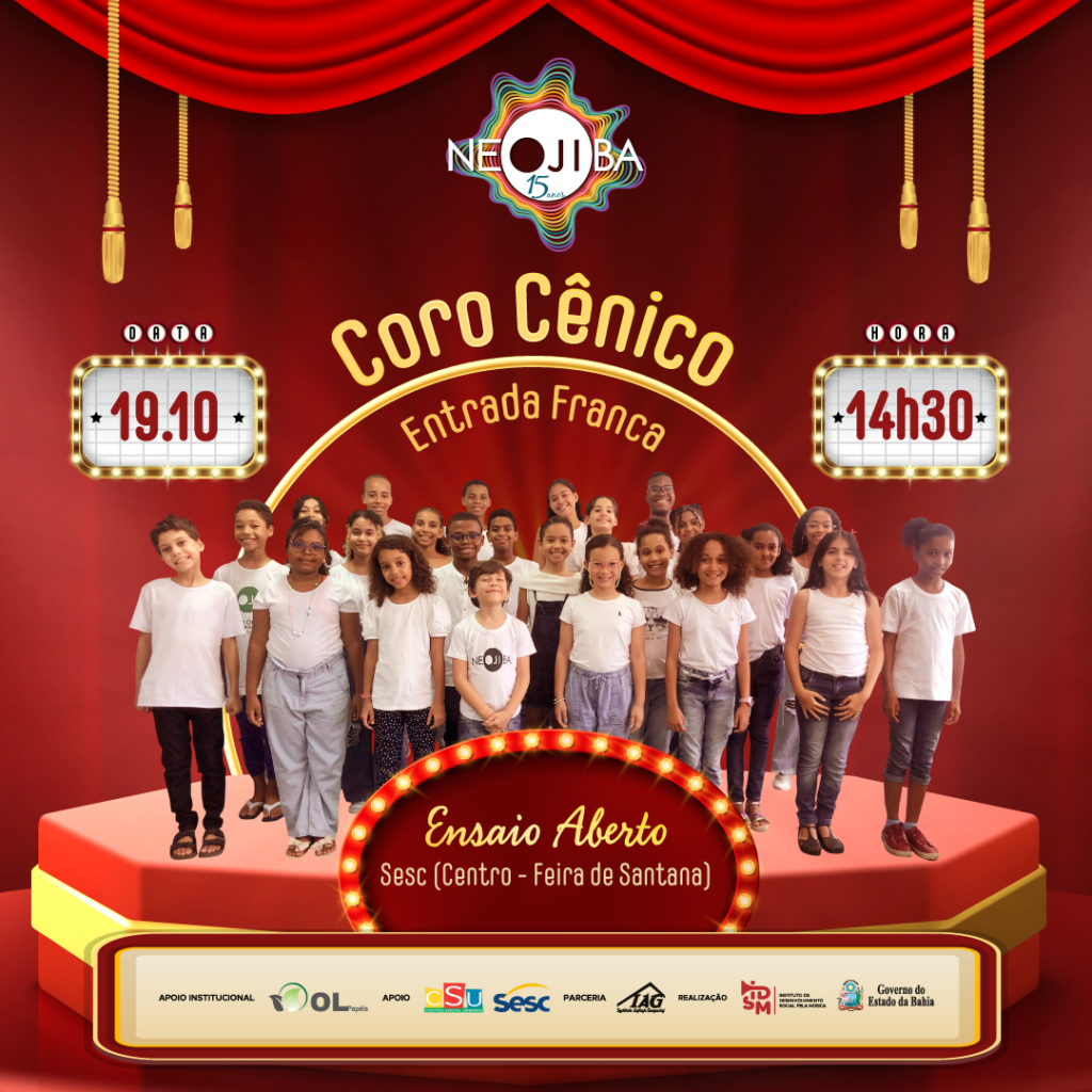 Coro cênico do Núcleo Neojiba Feira de Santana fará ensaio aberto no Sesc