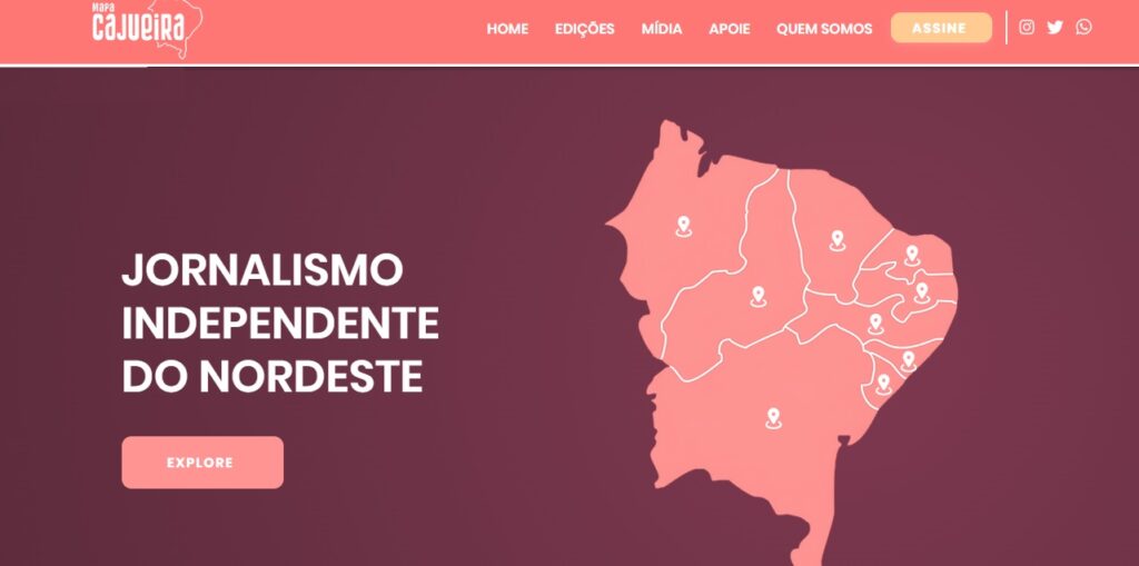 Cajueira lança mapa do jornalismo independente no Nordeste; Blog do Velame faz parte da lista