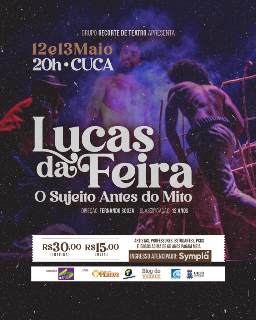Nova temporada do espetáculo sobre Lucas da Feira em cartaz no Teatro do Cuca