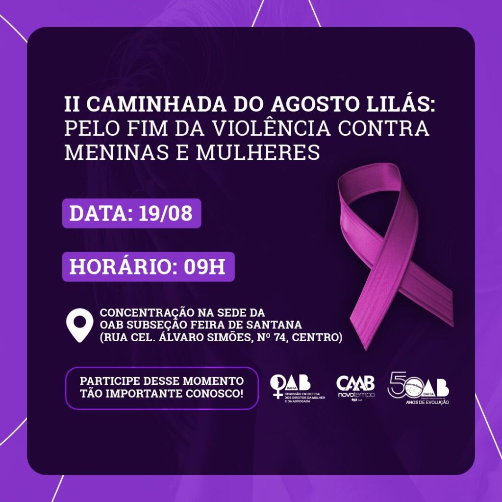 Caminhada pelo fim da violência contra meninas e mulheres será realizada neste sábado