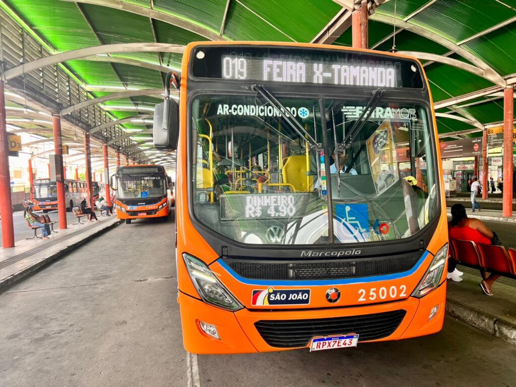 Ônibus com ar-condicionado são incorporados na frota do transporte público de Feira