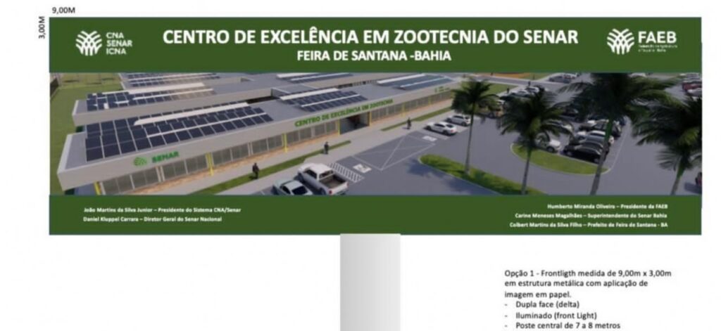 SENAR lança licitação para início da construção de Centro de Excelência em Feira