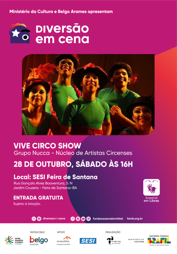 Diversão em Cena apresenta espetáculo “Vive Circo Show” neste sábado 