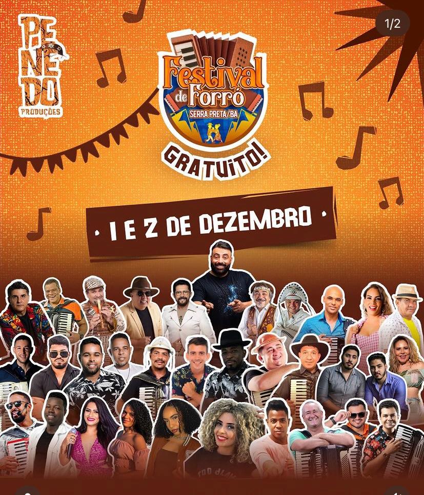 Primeira edição do Festival de Forró de Serra Preta acontece dias 1º e 2 de dezembro
