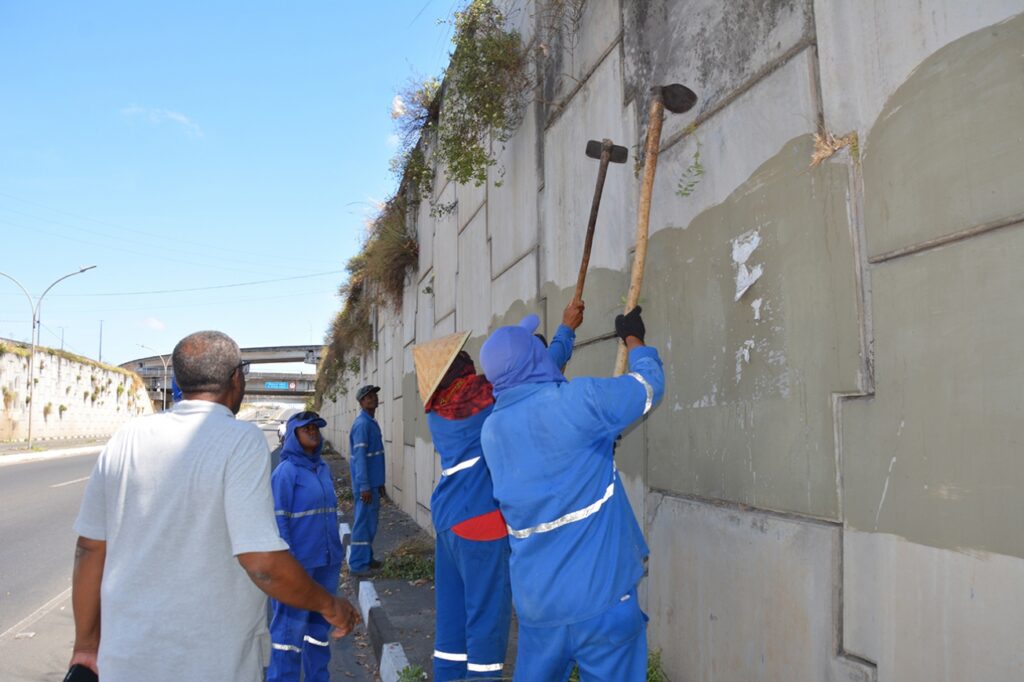 Secretaria de Serviços Públicos inicia ações de limpeza e manutenção nos viadutos de Feira
