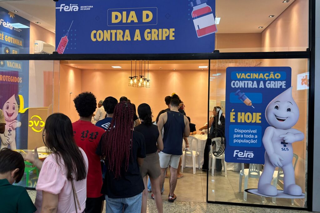 Prefeitura de Feira disponibiliza vacinação contra a gripe no Shopping Avenida e feiras-livres durante o final de semana