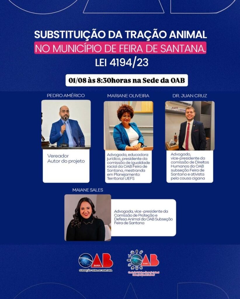 OAB realiza evento para discutir circulação de carroças em Feira de Santana