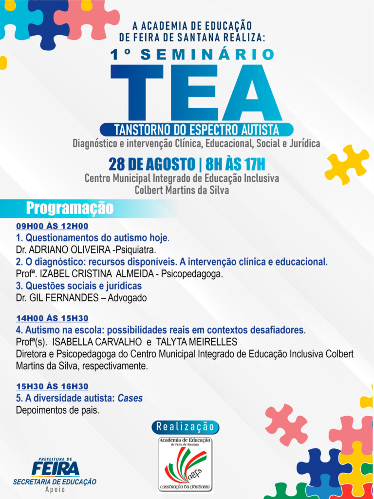Academia de Educação de Feira de Santana realiza 1º Seminário sobre Transtorno do Espectro Autista