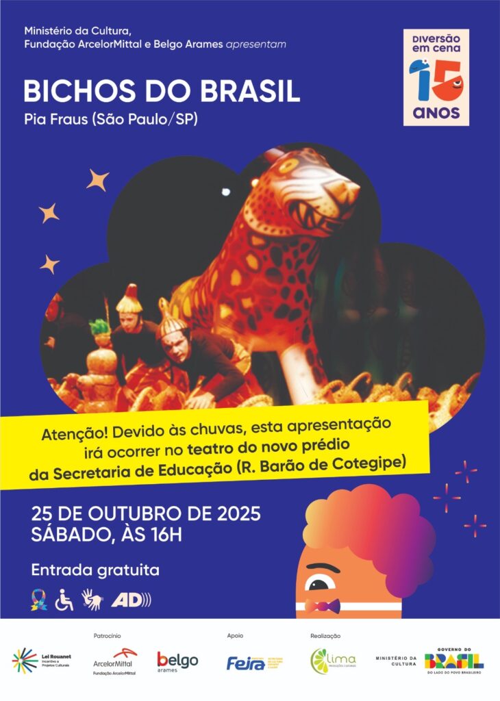 Peça “Bichos do Brasil” chega a Feira de Santana neste sábado no teatro da Seduc