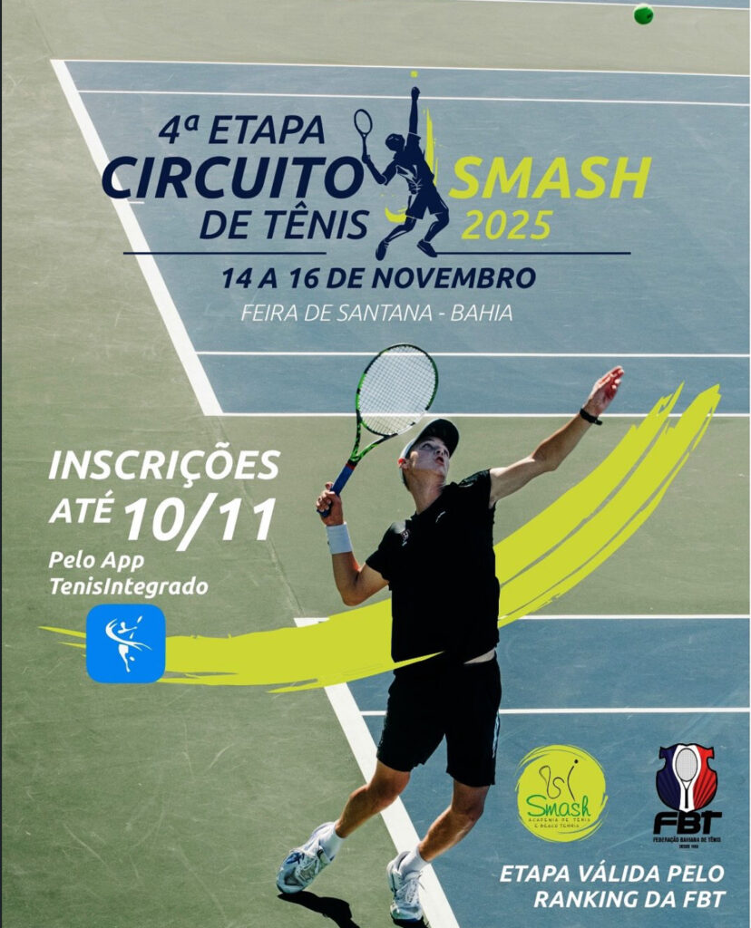 Tênis movimenta Feira de Santana com a 4ª Etapa do Circuito Smash 2025