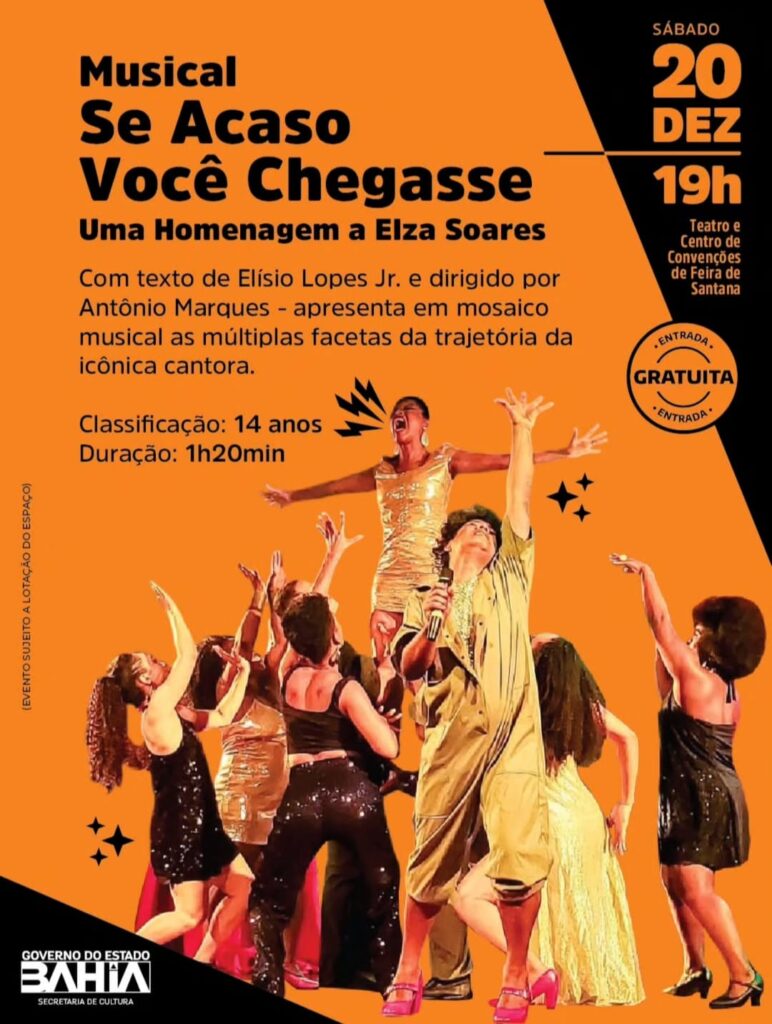 Musical em homenagem a Elza Soares chega a Feira de Santana neste sábado