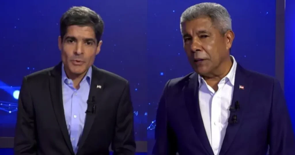 Durante debate, Jerônimo diz que ACM Neto é adversário de Lula, mas tenta se aproveitar do presidente