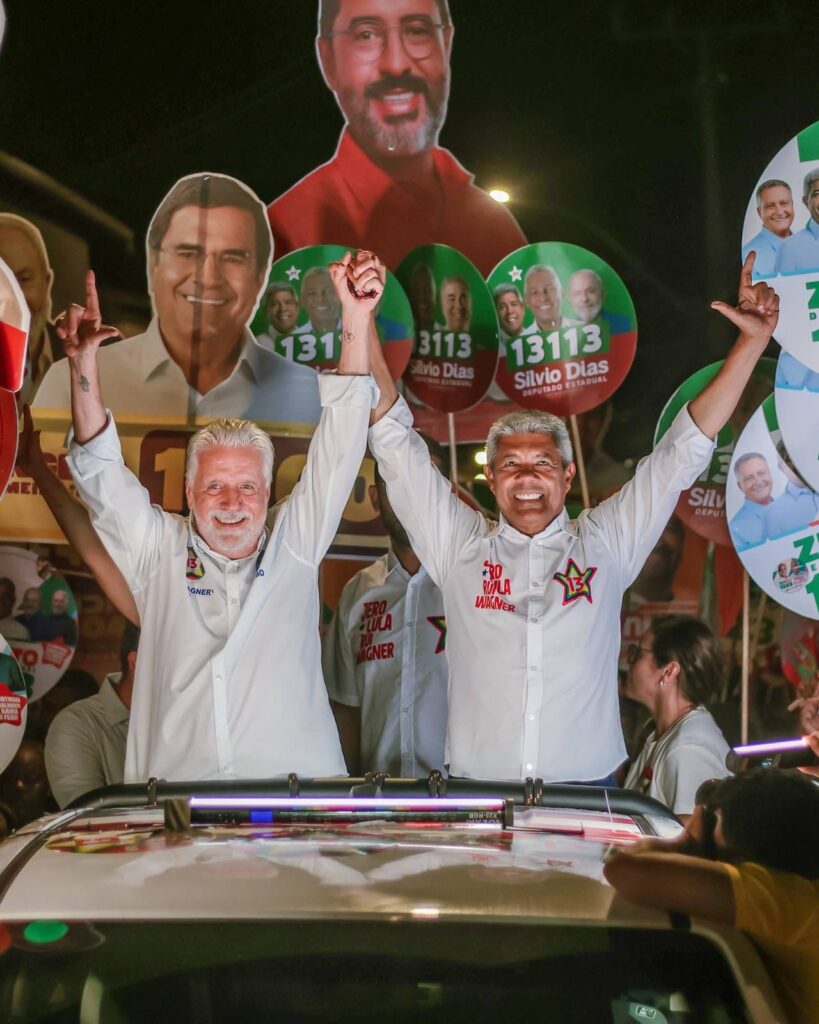 Ao lado de Jaques Wagner, Jerônimo realiza caminhada em Feira de Santana: ‘Estamos no caminho certo’