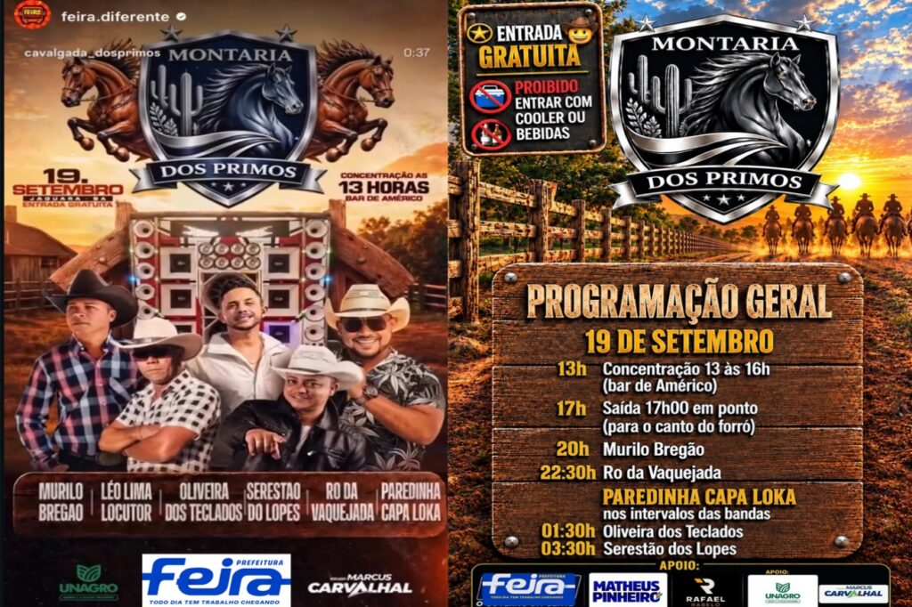 Cavalgada, trio elétrico e shows marcam primeira edição da Montaria dos Primos em Jaguara